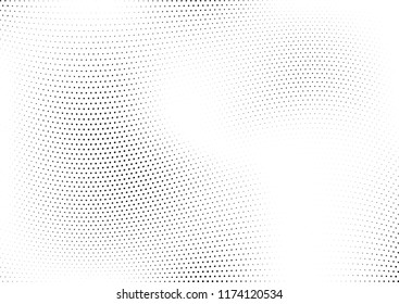 Abstract halftone wave dotted background. Halftone twisted grunge pattern, dot, circle.  Vector modern optical halftone pop art texture for poster, business card, cover, label mock-up, sticker layout