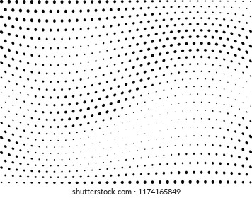 Abstract halftone wave dotted background. Halftone twisted grunge pattern, dot, circle.  Vector modern optical halftone pop art texture for poster, business card, cover, label mock-up, sticker layout