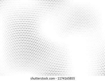Abstract halftone wave dotted background. Halftone twisted grunge pattern, dot, circle.  Vector modern optical halftone pop art texture for poster, business card, cover, label mock-up, sticker layout
