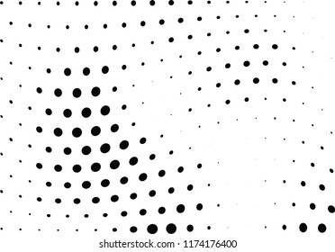 Abstract halftone wave dotted background. Halftone twisted grunge pattern, dot, circle.  Vector modern optical halftone pop art texture for poster, business card, cover, label mock-up, sticker layout