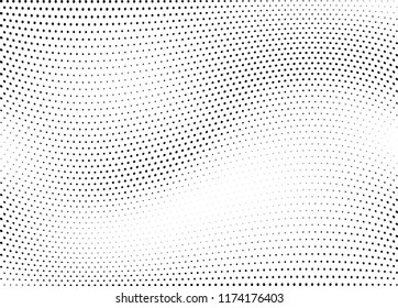 Abstract halftone wave dotted background. Halftone twisted grunge pattern, dot, circle.  Vector modern optical halftone pop art texture for poster, business card, cover, label mock-up, sticker layout