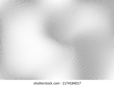 Abstract halftone wave dotted background. Halftone twisted grunge pattern, dot, circle.  Vector modern optical halftone pop art texture for poster, business card, cover, label mock-up, sticker layout