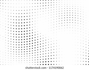 Abstract halftone wave dotted background. Halftone twisted grunge pattern, dot, circle.  Vector modern optical halftone pop art texture for poster, business card, cover, label mock-up, sticker layout