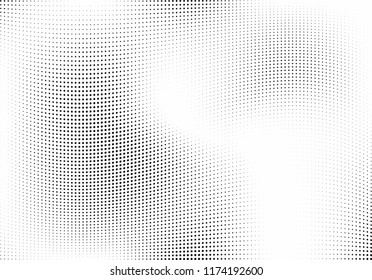 Abstract halftone wave dotted background. Halftone twisted grunge pattern, dot, circle.  Vector modern optical halftone pop art texture for poster, business card, cover, label mock-up, sticker layout
