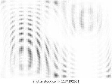 Abstract halftone wave dotted background. Halftone twisted grunge pattern, dot, circle.  Vector modern optical halftone pop art texture for poster, business card, cover, label mock-up, sticker layout