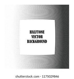 Abstract halftone wave dotted background. Halftone twisted grunge pattern, dot, circle.  Frame modern optical halftone pop art texture for poster, business card, cover, label mock-up, sticker layout