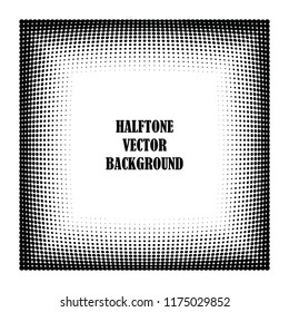 Abstract halftone wave dotted background. Halftone twisted grunge pattern, dot, circle.  Frame modern optical halftone pop art texture for poster, business card, cover, label mock-up, sticker layout