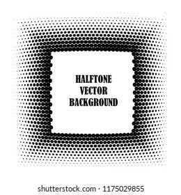 Abstract halftone wave dotted background. Halftone twisted grunge pattern, dot, circle.  Frame modern optical halftone pop art texture for poster, business card, cover, label mock-up, sticker layout
