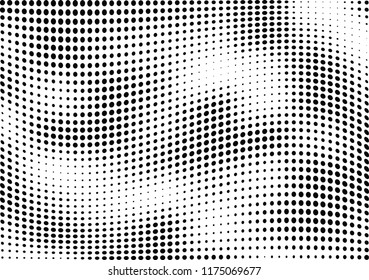 Abstract halftone wave dotted background. Halftone twisted grunge pattern, dot, circle.  Vector modern optical halftone pop art texture for poster, business card, cover, label mock-up, sticker layout