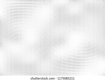 Abstract halftone wave dotted background. Halftone twisted grunge pattern, dot, circle.  Vector modern optical halftone pop art texture for poster, business card, cover, label mock-up, sticker layout