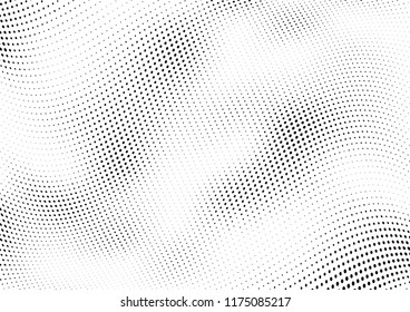 Abstract halftone wave dotted background. Halftone twisted grunge pattern, dot, circle.  Vector modern optical halftone pop art texture for poster, business card, cover, label mock-up, sticker layout