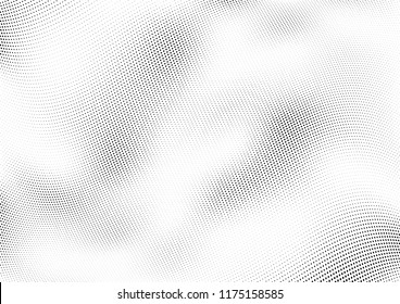 Abstract halftone wave dotted background. Halftone twisted grunge pattern, dot, circle.  Vector modern optical halftone pop art texture for poster, business card, cover, label mock-up, sticker layout