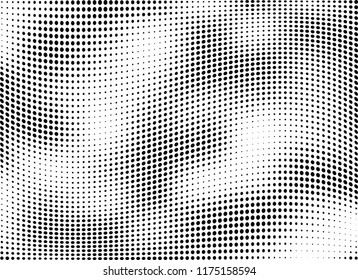 Abstract halftone wave dotted background. Halftone twisted grunge pattern, dot, circle.  Vector modern optical halftone pop art texture for poster, business card, cover, label mock-up, sticker layout