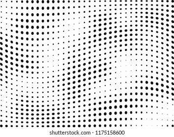 Abstract halftone wave dotted background. Halftone twisted grunge pattern, dot, circle.  Vector modern optical halftone pop art texture for poster, business card, cover, label mock-up, sticker layout