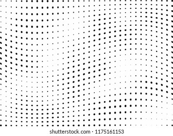Abstract halftone wave dotted background. Halftone twisted grunge pattern, dot, circle.  Vector modern optical halftone pop art texture for poster, business card, cover, label mock-up, sticker layout
