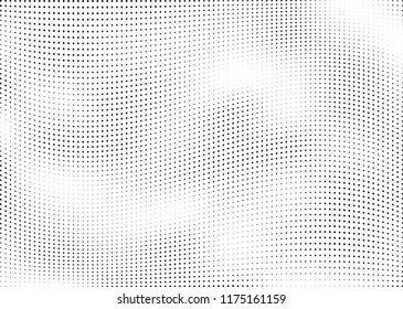 Abstract halftone wave dotted background. Halftone twisted grunge pattern, dot, circle.  Vector modern optical halftone pop art texture for poster, business card, cover, label mock-up, sticker layout