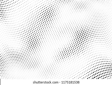 Abstract halftone wave dotted background. Halftone twisted grunge pattern, dot, circle.  Vector modern optical halftone pop art texture for poster, business card, cover, label mock-up, sticker layout