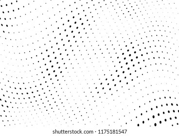 Abstract halftone wave dotted background. Halftone twisted grunge pattern, dot, circle.  Vector modern optical halftone pop art texture for poster, business card, cover, label mock-up, sticker layout