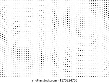 Abstract halftone wave dotted background. Halftone twisted grunge pattern, dot, circle.  Vector modern optical halftone pop art texture for poster, business card, cover, label mock-up, sticker layout