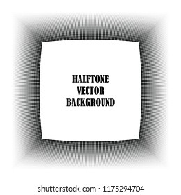 Abstract halftone wave dotted background. Halftone twisted grunge pattern, dot, circle.  Frame modern optical halftone pop art texture for poster, business card, cover, label mock-up, sticker layout