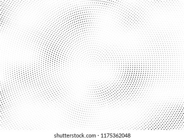 Abstract halftone wave dotted background. Halftone twisted grunge pattern, dot, circle.  Vector modern optical halftone pop art texture for poster, business card, cover, label mock-up, sticker layout