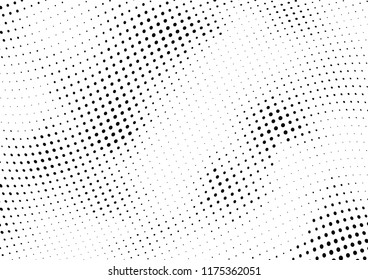 Abstract halftone wave dotted background. Halftone twisted grunge pattern, dot, circle.  Vector modern optical halftone pop art texture for poster, business card, cover, label mock-up, sticker layout