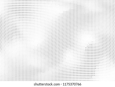 Abstract halftone wave dotted background. Halftone twisted grunge pattern, dot, circle.  Vector modern optical halftone pop art texture for poster, business card, cover, label mock-up, sticker layout