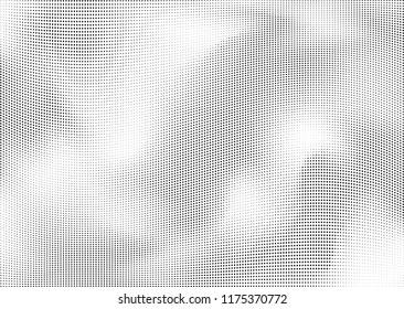 Abstract halftone wave dotted background. Halftone twisted grunge pattern, dot, circle.  Vector modern optical halftone pop art texture for poster, business card, cover, label mock-up, sticker layout