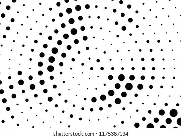 Abstract halftone wave dotted background. Halftone twisted grunge pattern, dot, circle.  Vector modern optical halftone pop art texture for poster, business card, cover, label mock-up, sticker layout