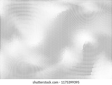Abstract halftone wave dotted background. Halftone twisted grunge pattern, dot, circle.  Vector modern optical halftone pop art texture for poster, business card, cover, label mock-up, sticker layout