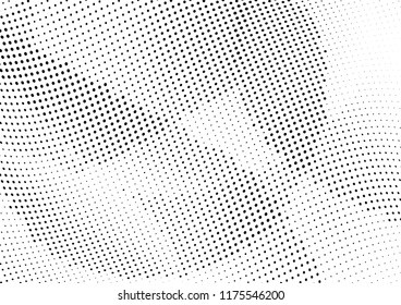 Abstract halftone wave dotted background. Halftone twisted grunge pattern, dot, circle.  Vector modern optical halftone pop art texture for poster, business card, cover, label mock-up, sticker layout