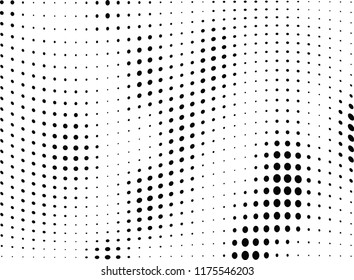 Abstract halftone wave dotted background. Halftone twisted grunge pattern, dot, circle.  Vector modern optical halftone pop art texture for poster, business card, cover, label mock-up, sticker layout