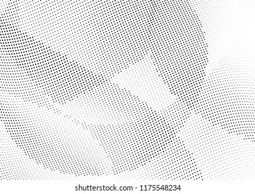 Abstract halftone wave dotted background. Halftone twisted grunge pattern, dot, circle.  Vector modern optical halftone pop art texture for poster, business card, cover, label mock-up, sticker layout