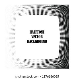 Abstract halftone wave dotted background. Halftone twisted grunge pattern, dot, circle.  Frame modern optical halftone pop art texture for poster, business card, cover, label mock-up, sticker layout