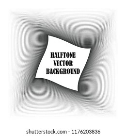 Abstract halftone wave dotted background. Halftone twisted grunge pattern, dot, circle.  Frame modern optical halftone pop art texture for poster, business card, cover, label mock-up, sticker layout