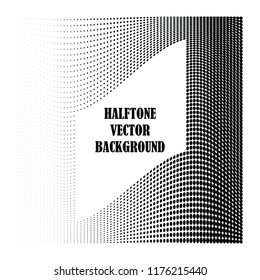 Abstract halftone wave dotted background. Halftone twisted grunge pattern, dot, circle.  Frame modern optical halftone pop art texture for poster, business card, cover, label mock-up, sticker layout