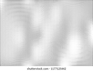 Abstract halftone wave dotted background. Halftone twisted grunge pattern, dot, circle.  Vector modern optical halftone pop art texture for poster, business card, cover, label mock-up, sticker layout