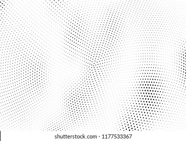 Abstract halftone wave dotted background. Halftone twisted grunge pattern, dot, circle.  Vector modern optical halftone pop art texture for poster, business card, cover, label mock-up, sticker layout