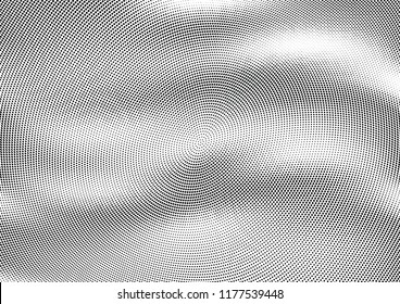 Abstract halftone wave dotted background. Halftone twisted grunge pattern, dot, circle.  Vector modern optical halftone pop art texture for poster, business card, cover, label mock-up, sticker layout