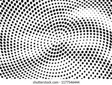 Abstract halftone wave dotted background. Halftone twisted grunge pattern, dot, circle.  Vector modern optical halftone pop art texture for poster, business card, cover, label mock-up, sticker layout