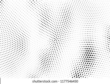 Abstract halftone wave dotted background. Halftone twisted grunge pattern, dot, circle.  Vector modern optical halftone pop art texture for poster, business card, cover, label mock-up, sticker layout