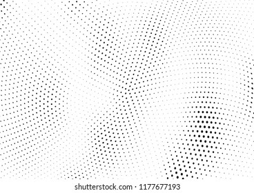 Abstract halftone wave dotted background. Halftone twisted grunge pattern, dot, circle.  Vector modern optical halftone pop art texture for poster, business card, cover, label mock-up, sticker layout