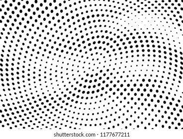 Abstract halftone wave dotted background. Halftone twisted grunge pattern, dot, circle.  Vector modern optical halftone pop art texture for poster, business card, cover, label mock-up, sticker layout