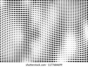 Abstract halftone wave dotted background. Halftone twisted grunge pattern, dot, circle.  Vector modern optical halftone pop art texture for poster, business card, cover, label mock-up, sticker layout