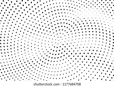Abstract halftone wave dotted background. Halftone twisted grunge pattern, dot, circle.  Vector modern optical halftone pop art texture for poster, business card, cover, label mock-up, sticker layout