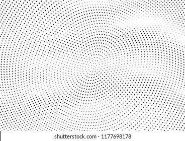 Abstract halftone wave dotted background. Halftone twisted grunge pattern, dot, circle.  Vector modern optical halftone pop art texture for poster, business card, cover, label mock-up, sticker layout