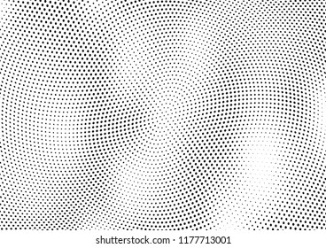 Abstract halftone wave dotted background. Halftone twisted grunge pattern, dot, circle.  Vector modern optical halftone pop art texture for poster, business card, cover, label mock-up, sticker layout