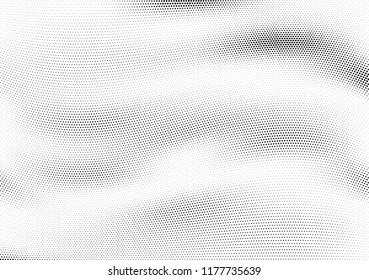 Abstract halftone wave dotted background. Halftone twisted grunge pattern, dot, circle.  Vector modern optical halftone pop art texture for poster, business card, cover, label mock-up, sticker layout