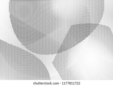 Abstract halftone wave dotted background. Halftone twisted grunge pattern, dot, circle.  Vector modern optical halftone pop art texture for poster, business card, cover, label mock-up, sticker layout