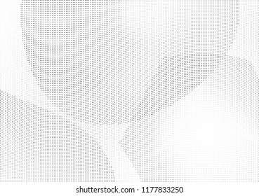 Abstract halftone wave dotted background. Halftone twisted grunge pattern, dot, circle.  Vector modern optical halftone pop art texture for poster, business card, cover, label mock-up, sticker layout